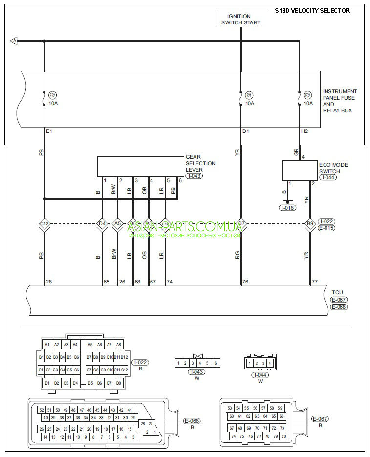 электрическая схема соединения с блоком управления коробки робот