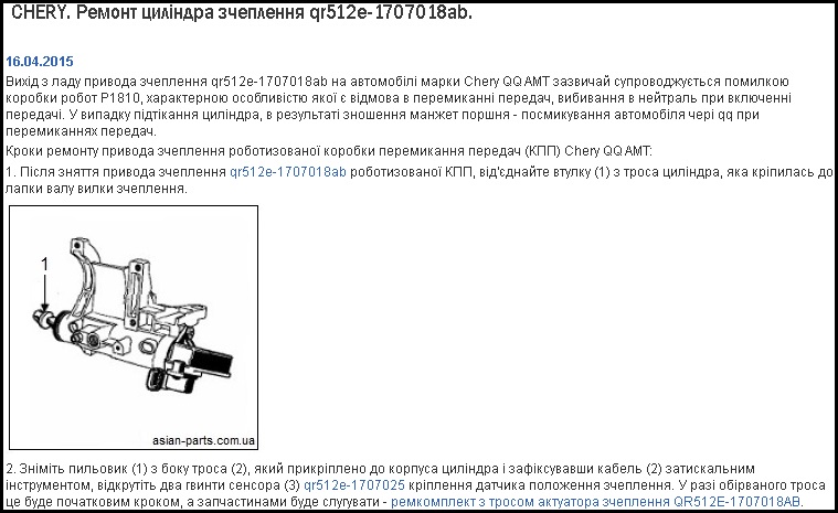 Інструкція з ремонту привода зчеплення